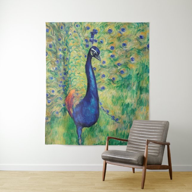 Peacock - Tapestry, Wall Art Tapestry (In Situ)