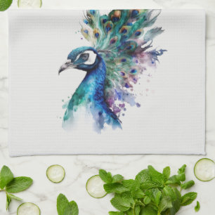 Peacock Tea Towel, Peacock Feathers, Wild Bird Tea Towel