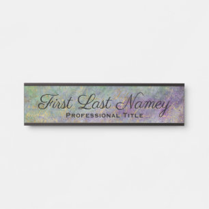 Peacock Teal Office Door Sign Elegant Name Plate