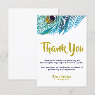 PEACOCK THANK YOU CARD