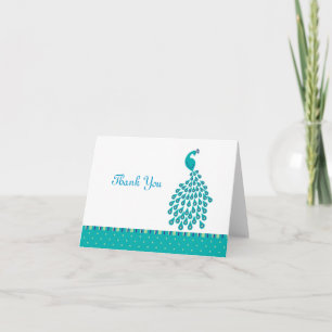 Peacock Thank You Card