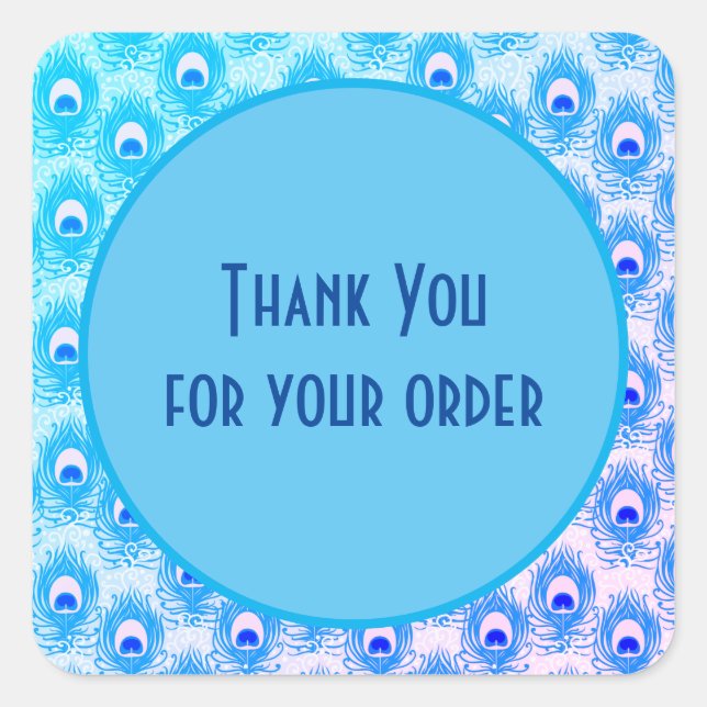 Peacock Thank you Classic Round Sticker (Front)