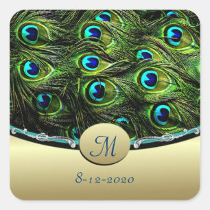 Peacock Theme Wedding Envelope Seals