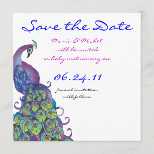 Peacock Theme Wedding Invitation Save the Date