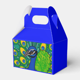 Peacock themed party favour box