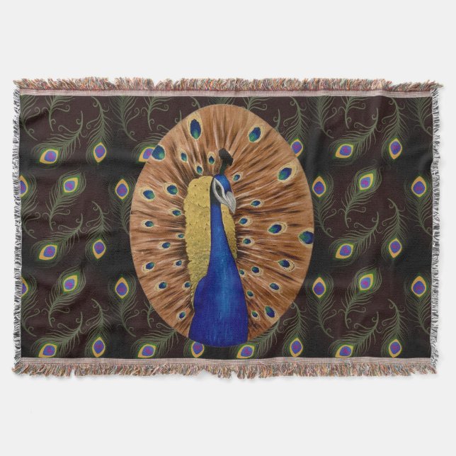 Peacock Throw Blanket (Front)