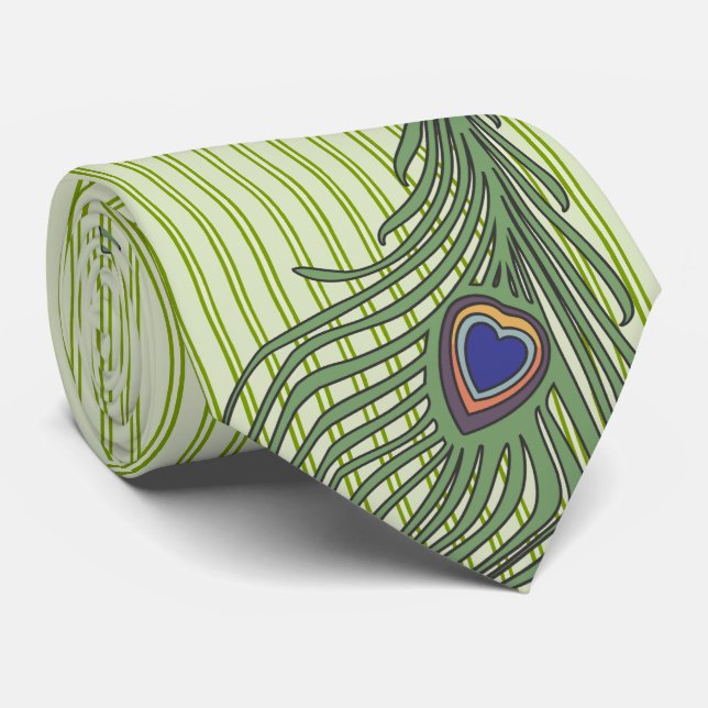 Peacock Tie For Weddings and Special Occasions (Rolled)