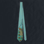 Peacock Tie For Weddings and Special Occasions<br><div class="desc">Art Deco Art Nouveau Peacock Gatsby Blue and Green Wedding Tie.</div>