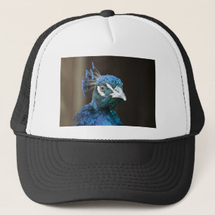 peacock trucker hat