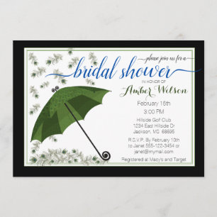 Peacock Umbrella Bridal Shower Invitation