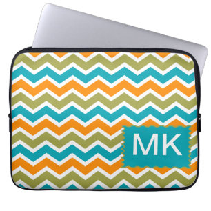 Peacock Vibrant Tribal Zigzag Laptop Sleeve