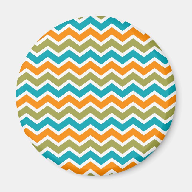 Peacock Vibrant Tribal Zigzag Magnet (Front)