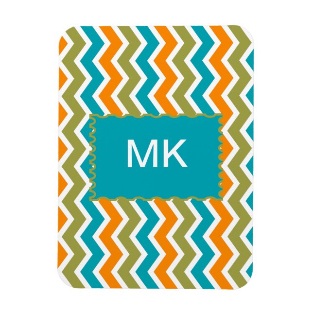 Peacock Vibrant Tribal Zigzag Magnet (Vertical)