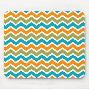 Peacock Vibrant Tribal Zigzag Mouse Mat
