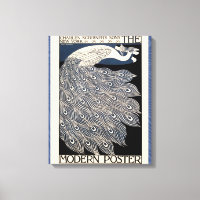 Peacock Vintage Blue Art Nouveau Art