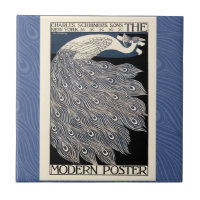 Peacock Vintage Blue Art Nouveau Art