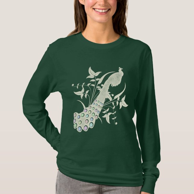 Peacock Vintage Design T-Shirt (Front)