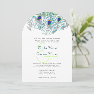 Peacock Vintage Feathers Invitation