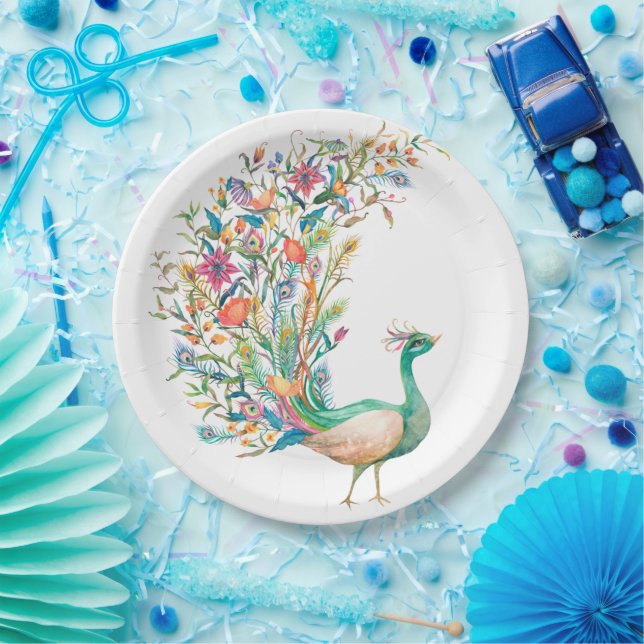 Peacock  Vintage Illustration Plates (Party)