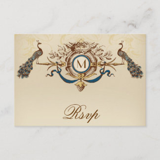 Peacock Vintage RSVP Card For Square Invites