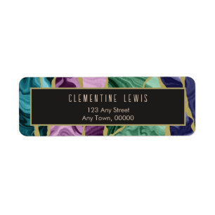 Peacock Watercolour Agate Return Address Label