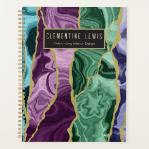 Peacock Watercolour Agate V1 Customisable Planner