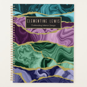 Peacock Watercolour Agate V2 Customisable Planner