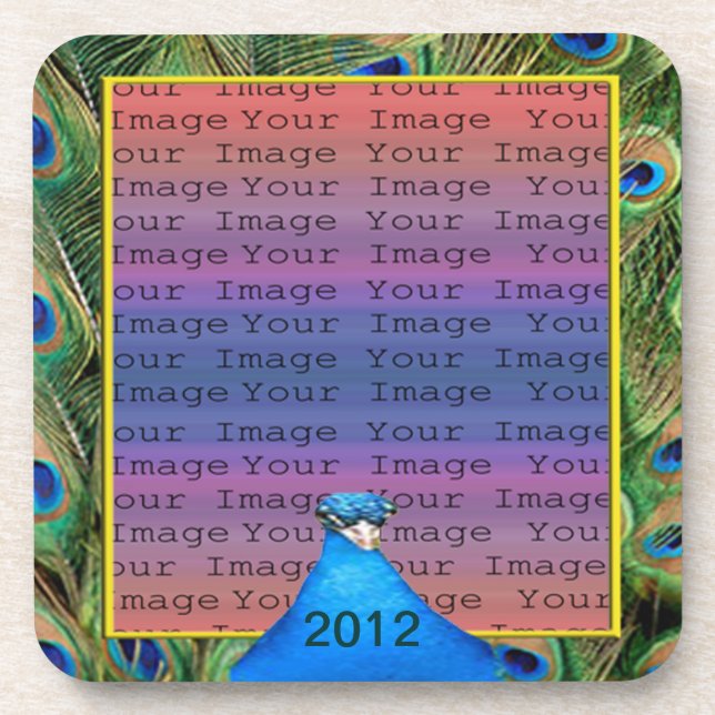 Peacock Wedding Coasters (Front)