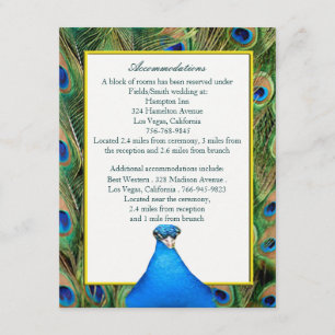 Peacock Wedding Enclosure Card
