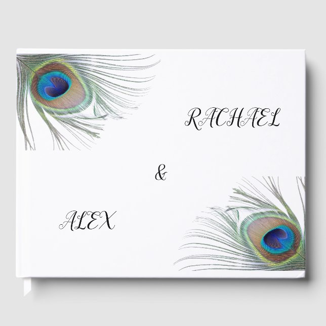 Peacock Wedding Guest Book (Front)