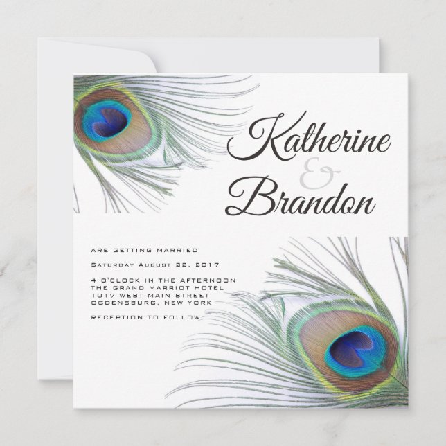 Peacock Wedding invitation (Front)