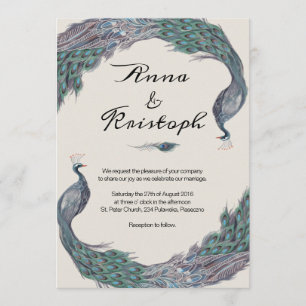 PEACOCK WEDDING INVITATION CARD