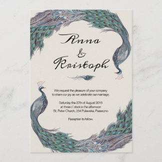 PEACOCK WEDDING INVITATION CARD
