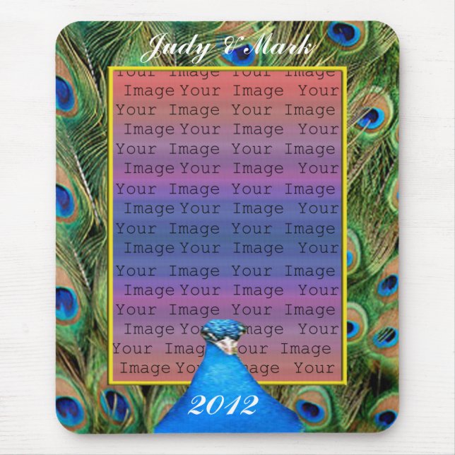 Peacock Wedding Mouse Pad (Front)