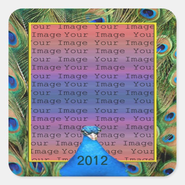 Peacock Wedding Photo Stickers (Front)
