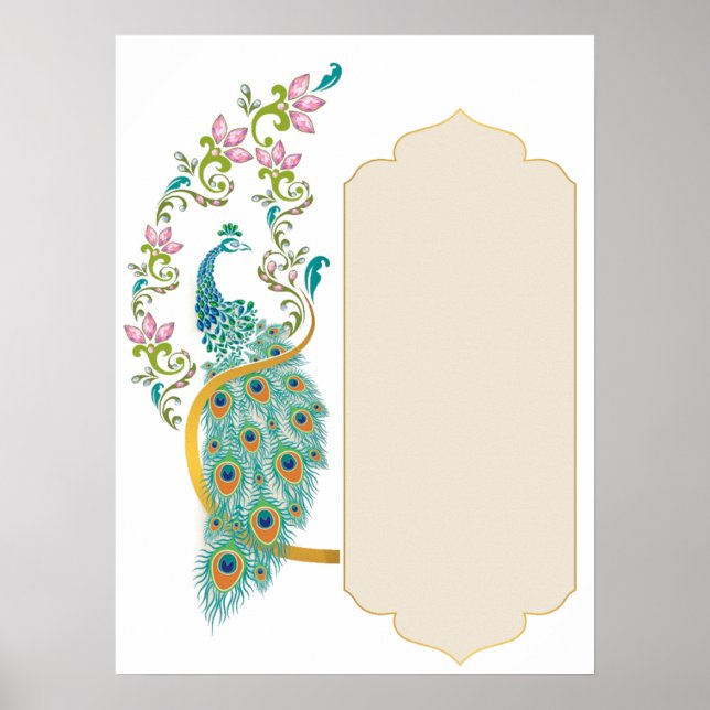 Peacock Wedding Poster (Front)