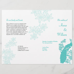 Peacock Wedding Program Flyer