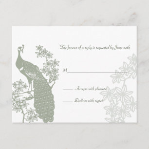 Peacock Wedding Reply Card
