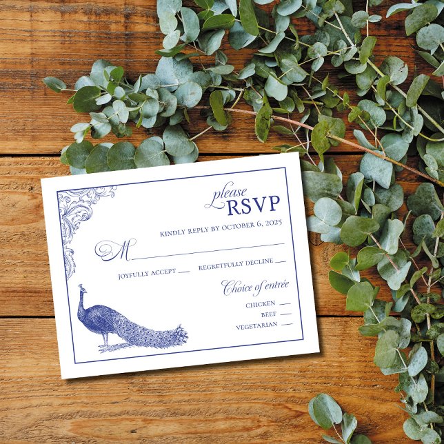 Peacock Wedding Reply Card (Creator Uploaded)