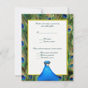 Peacock Wedding Response Card