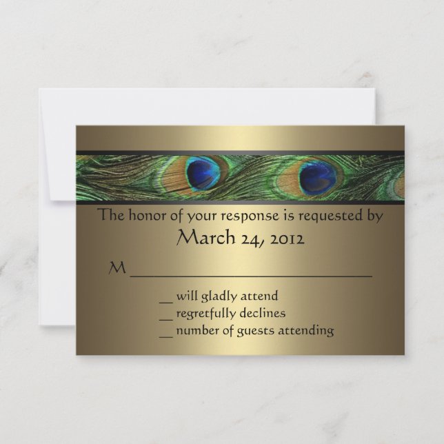 Peacock Wedding RSVP (Front)