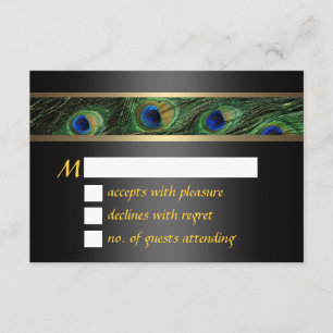 Peacock Wedding RSVP Card