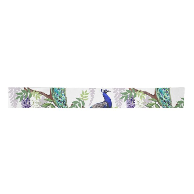 Peacock Wedding Satin Ribbon (Front)