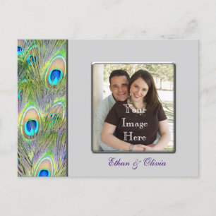 Peacock Wedding Save The Date Announcement Postcard