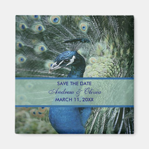 Peacock Wedding Save The Date Magnet