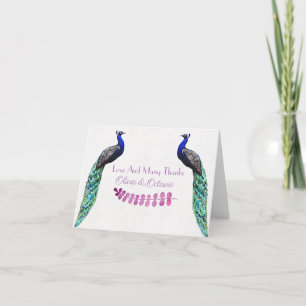 Peacock Wedding Thank You Card