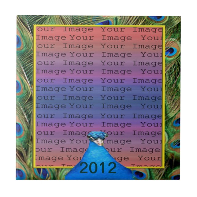 Peacock Wedding Tile (Front)