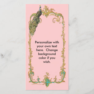 Peacock with Gold Frame "Save the Date" Card