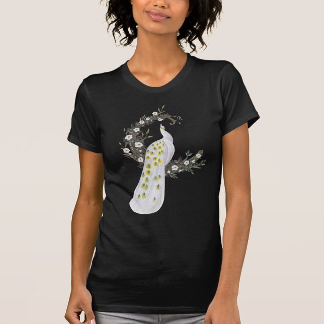 Peacock with Magnolia  T-Shirt (Front)