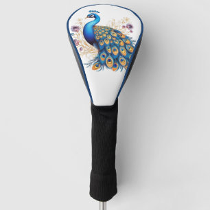 Peacock With Purple Flowers Golf Head Cover